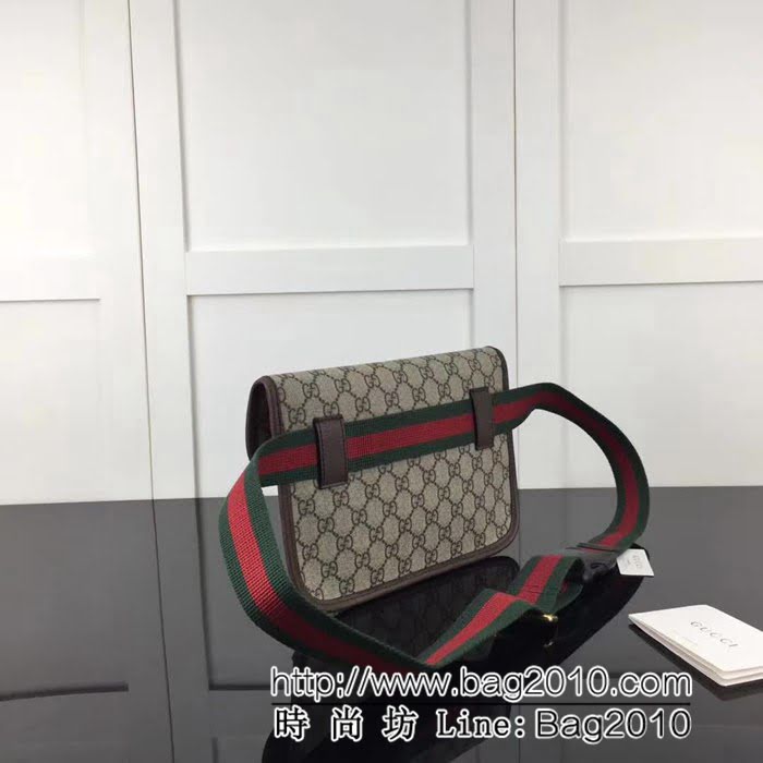 GUCCI古馳原單 新款專櫃品質高仿原單貨實物實拍493930 啡pvc啡皮腰包 HY1090